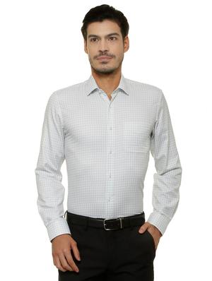 white cotton blend formal shirt - 15608745 - Standard Image - 1