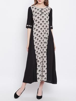 A-line printed dress - 15608840 - Standard Image - 1