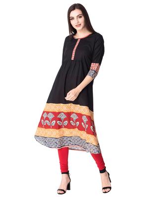 Printed flared kurta - 15608842 - Standard Image - 1