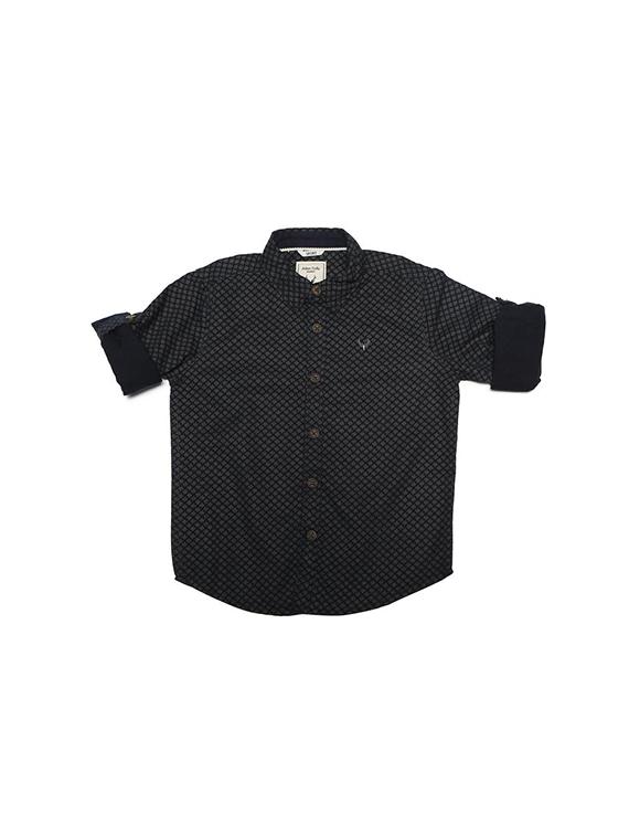 navy blue cotton blend shirt - 15608865 - Zoom Image - 1