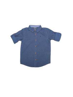 blue cotton blend shirt - 15608869 - Standard Image - 1
