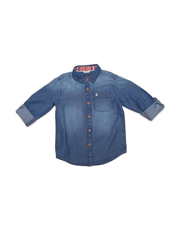 blue cotton blend shirt - 15608876 - Zoom Image - 1