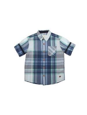 blue cotton blend shirt - 15608877 - Standard Image - 1