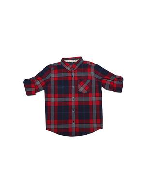 red cotton blend shirt - 15608878 - Standard Image - 1