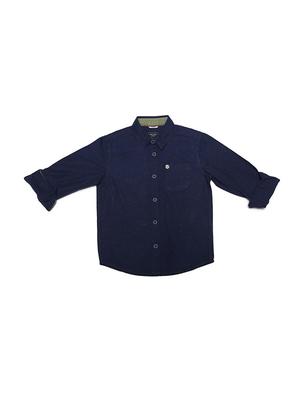 blue cotton blend shirt - 15608880 - Standard Image - 1