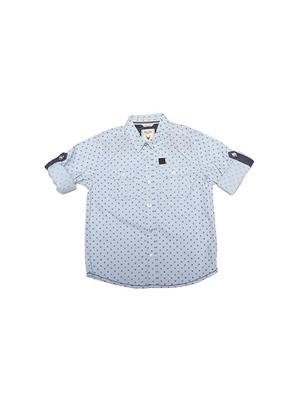 blue cotton blend shirt - 15608881 - Standard Image - 1