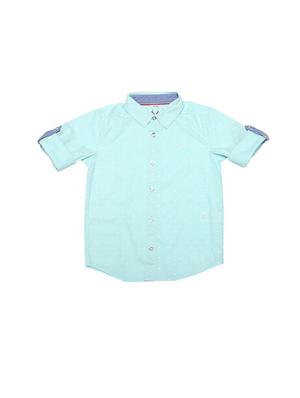 blue cotton blend shirt - 15608883 - Standard Image - 1