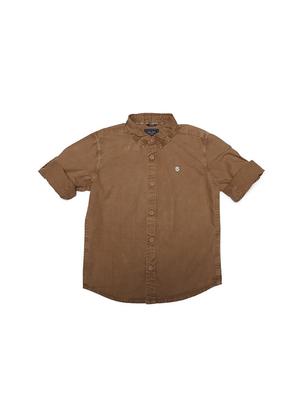 brown cotton blend shirt - 15608885 - Standard Image - 1