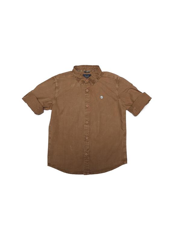brown cotton blend shirt - 15608885 - Zoom Image - 1