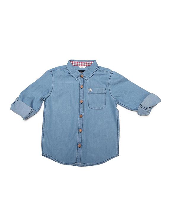 blue cotton blend shirt - 15608888 - Zoom Image - 1