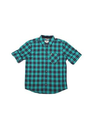 blue cotton blend shirt - 15608899 - Standard Image - 1