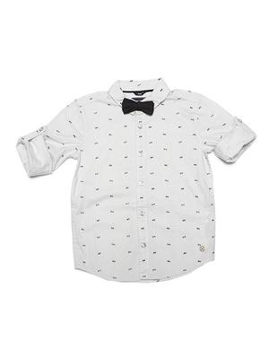 white cotton blend shirt - 15608900 - Standard Image - 1