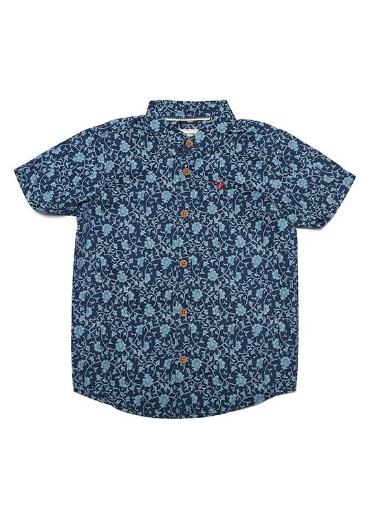 blue cotton blend shirt - 15608903 - Zoom Image - 1