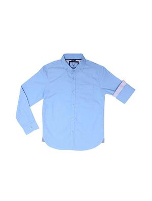 blue cotton blend shirt - 15608918 - Standard Image - 1