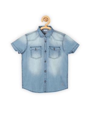 blue cotton shirt - 15608949 - Standard Image - 1