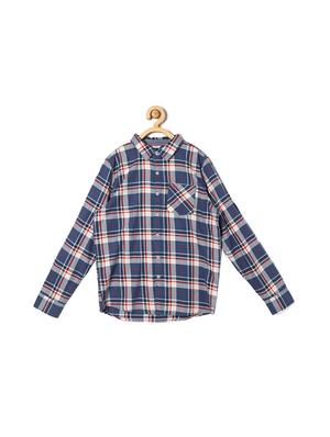blue cotton blend shirt - 15608967 - Standard Image - 1
