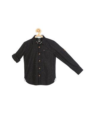black cotton blend shirt - 15608973 - Standard Image - 1