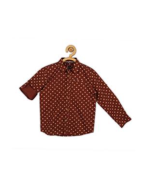 brown cotton blend shirt - 15608974 - Standard Image - 1