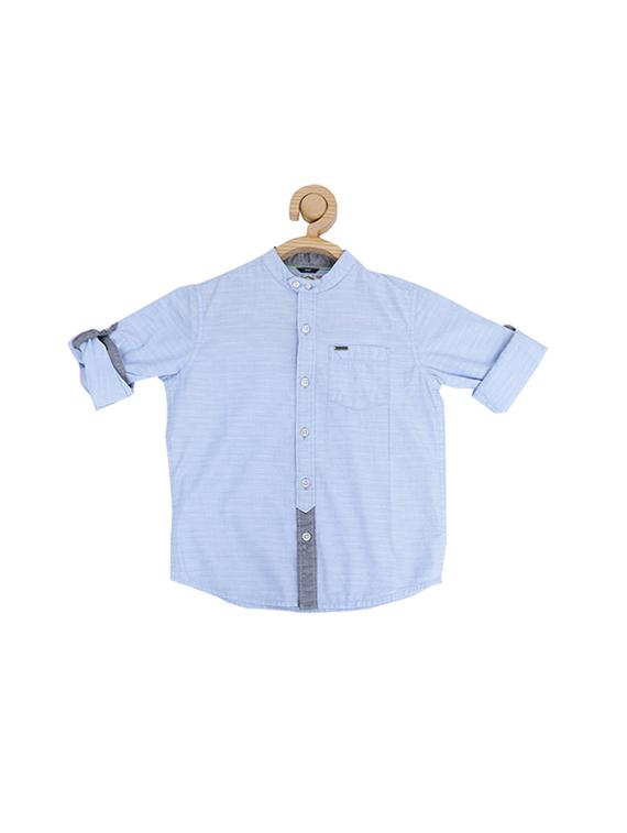 blue cotton blend shirt - 15608996 - Zoom Image - 1
