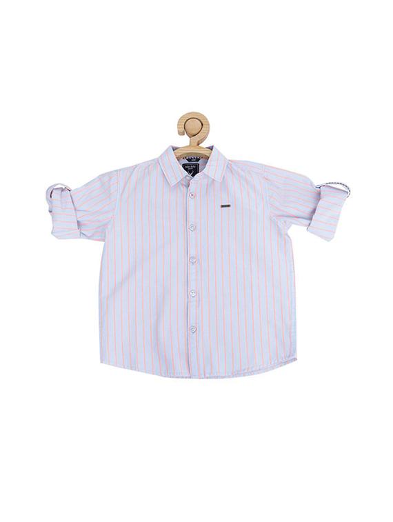 blue cotton blend shirt - 15609000 - Zoom Image - 1