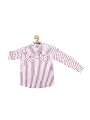 white cotton blend shirt - 15609002 - Standard Image - 1