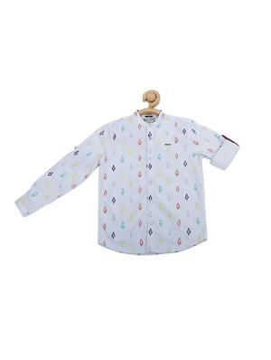 white cotton blend shirt - 15609003 - Standard Image - 1