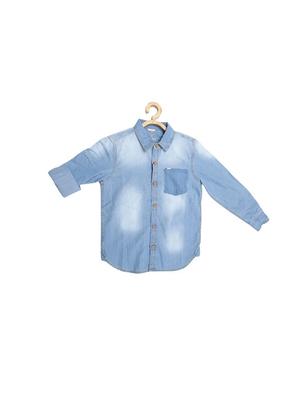 blue cotton blend shirt - 15609004 - Standard Image - 1