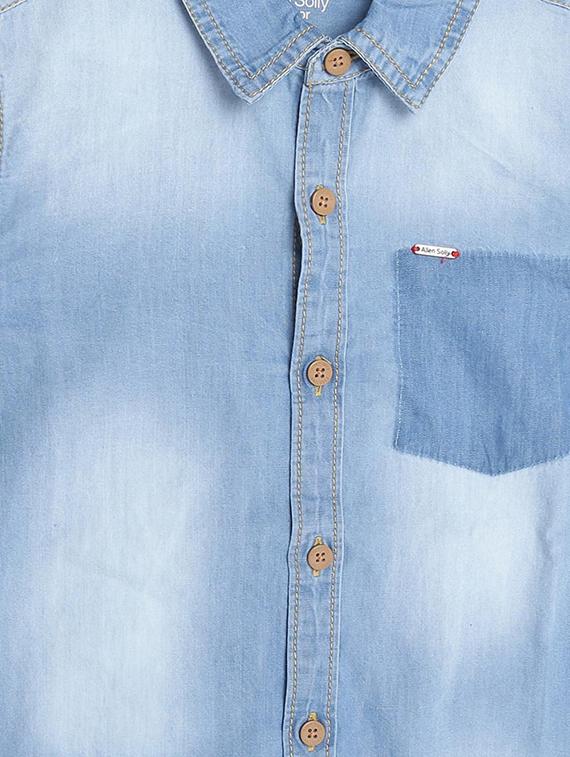 blue cotton shirt - 15609004 - Zoom Image - 3