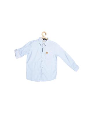blue cotton blend shirt - 15609007 - Standard Image - 1