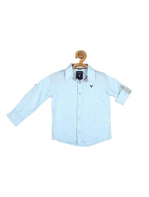 blue cotton blend shirt - 15609027 - Standard Image - 1