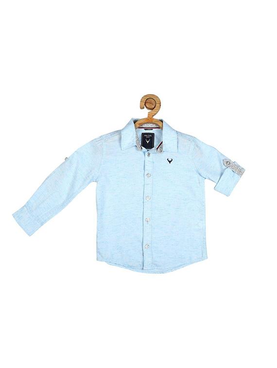 blue cotton blend shirt - 15609027 - Zoom Image - 1