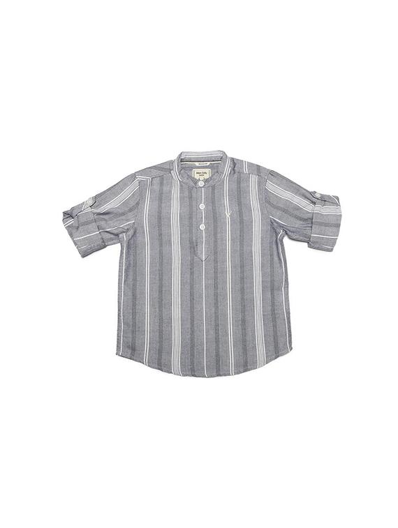 grey cotton blend kurta - 15609029 - Zoom Image - 1