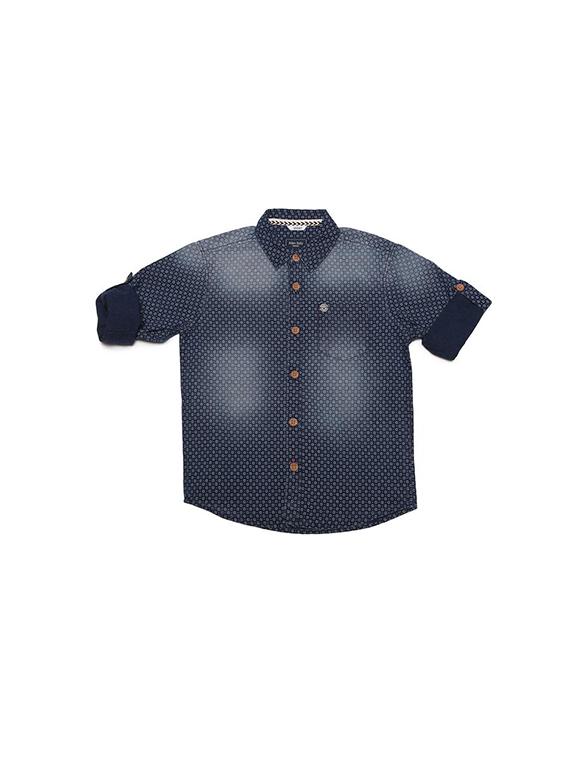 blue cotton blend shirt - 15609032 - Zoom Image - 1
