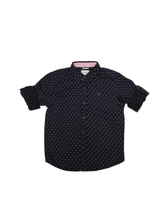 navy blue cotton blend shirt - 15609035 - Zoom Image - 1