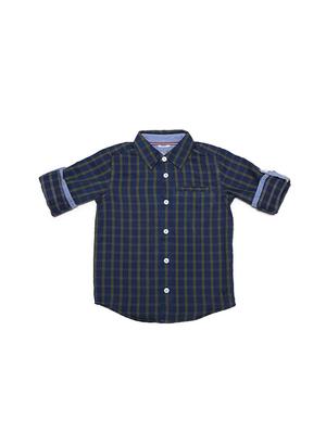 blue cotton blend shirt - 15609036 - Standard Image - 1