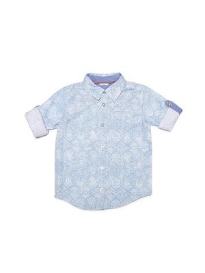 blue cotton blend shirt - 15609037 - Standard Image - 1