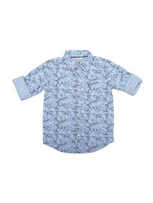 blue cotton blend shirt - 15609045 - Standard Image - 1