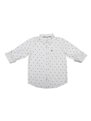 white cotton blend shirt - 15609046 - Standard Image - 1