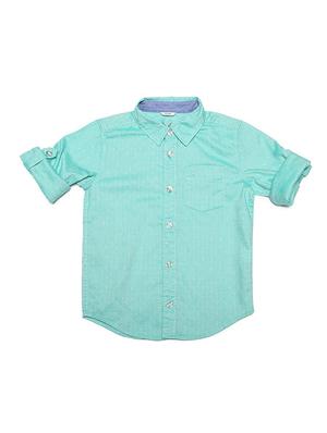 blue cotton blend shirt - 15609049 - Standard Image - 1