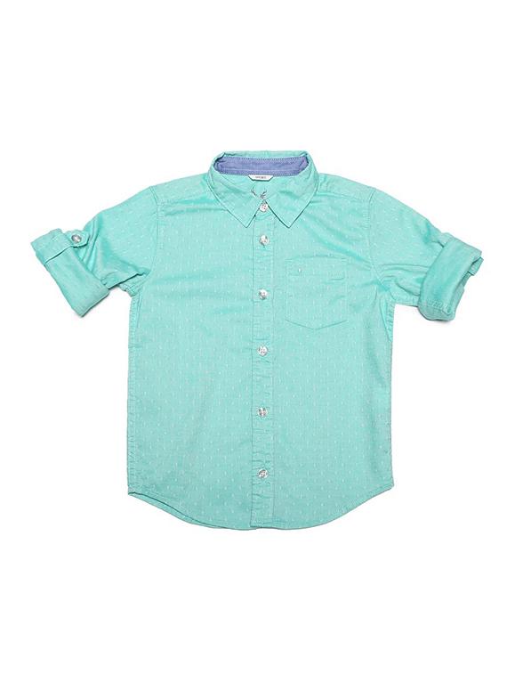 blue cotton blend shirt - 15609049 - Zoom Image - 1
