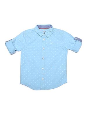 blue cotton blend shirt - 15609051 - Standard Image - 1
