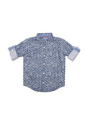 blue cotton blend shirt - 15609052 - Standard Image - 1