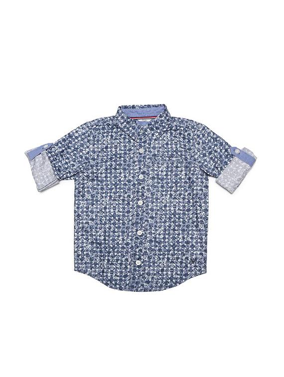 blue cotton blend shirt - 15609052 - Zoom Image - 1