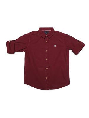 red cotton blend shirt - 15609059 - Standard Image - 1