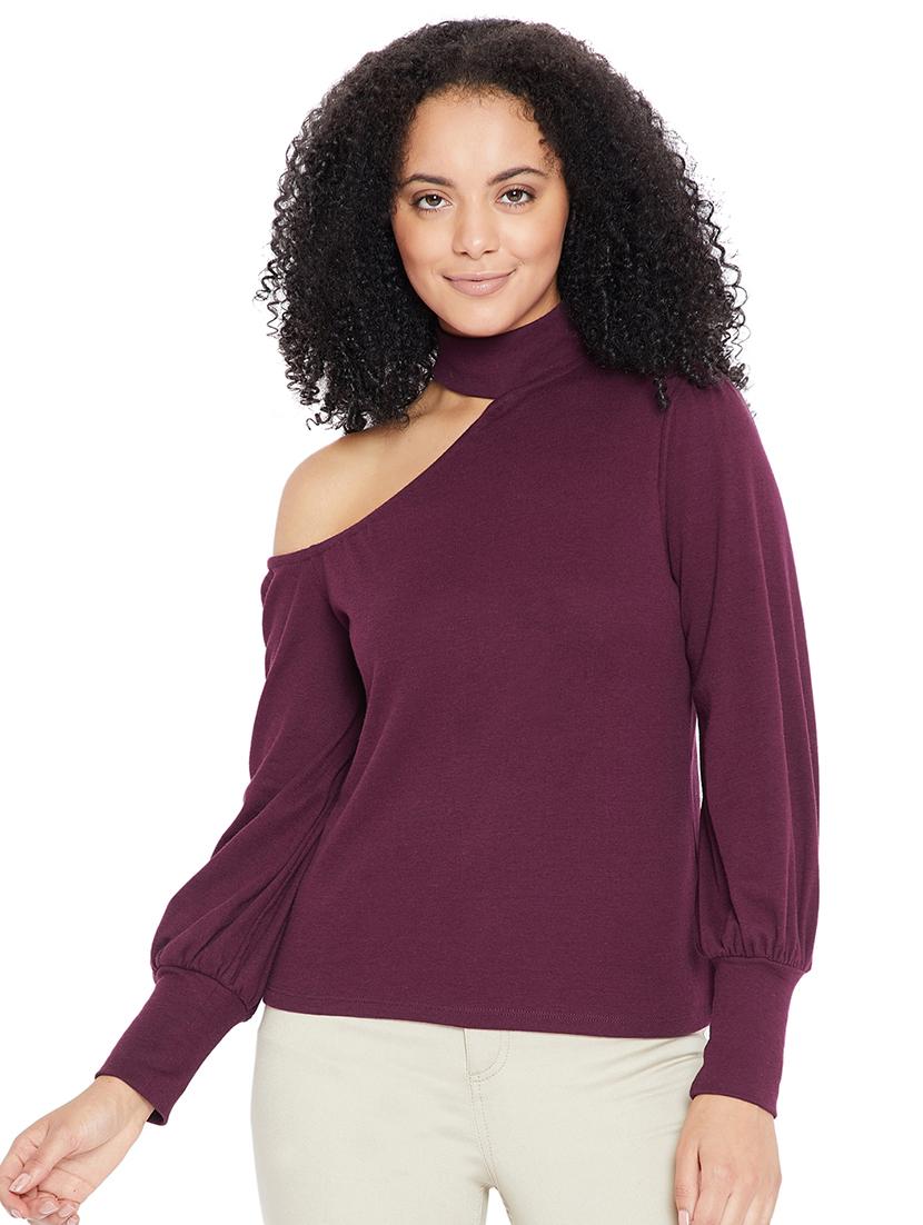 choker neck single shoulder top - 15609165 - Zoom Image - 1