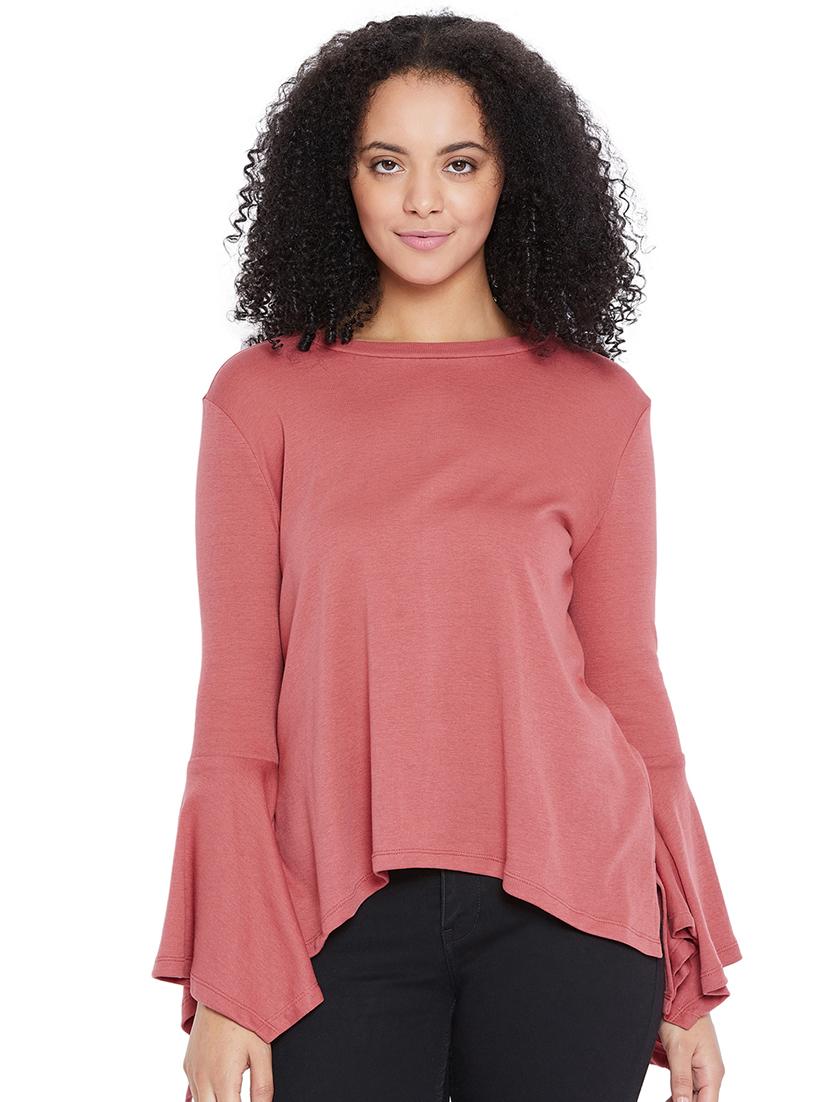 bell sleeved asymmetric top - 15609166 - Zoom Image - 1