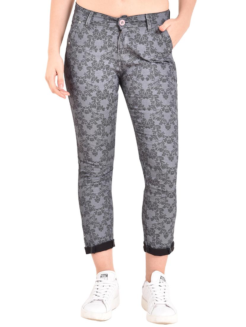 roll up hem slim fit floral trouser - 15609173 - Zoom Image - 1