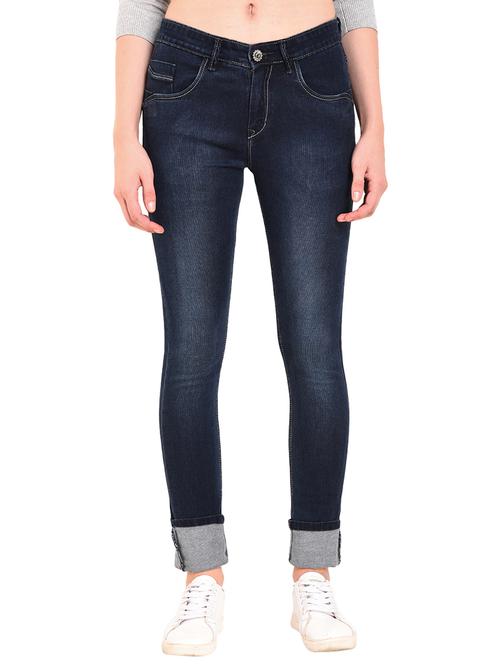 turn-up hem stone washed jeans - 15609179 - Standard Image - 1