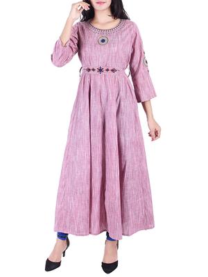 Embroidered flared kurta - 15609218 - Standard Image - 1