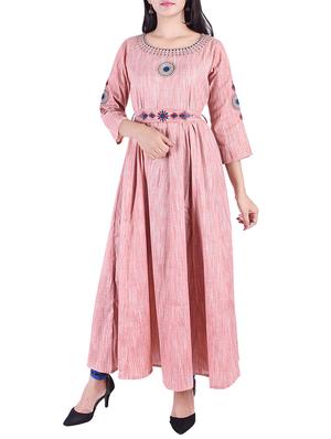 Embroidered flared kurta - 15609219 - Standard Image - 1